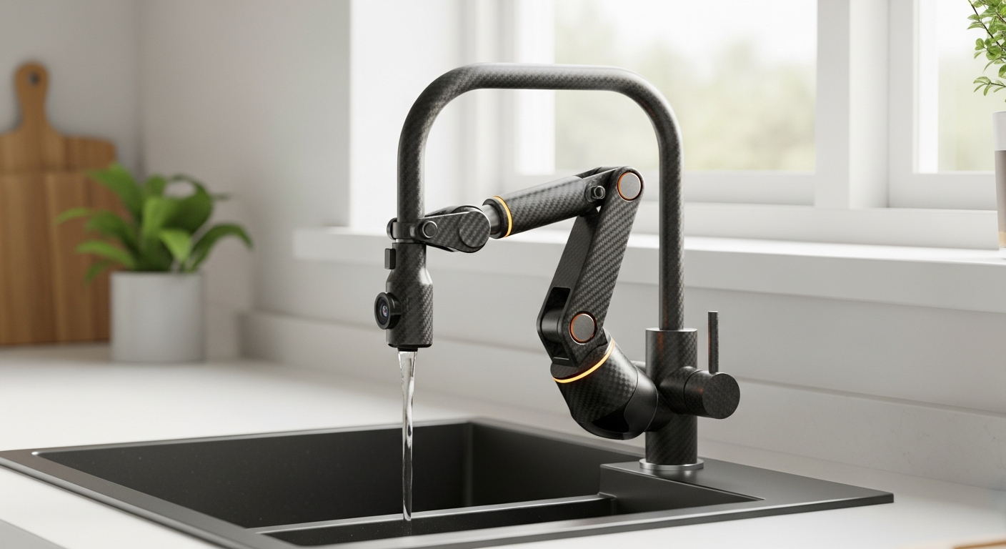 A kitchen faucet that is itself a robotic arm