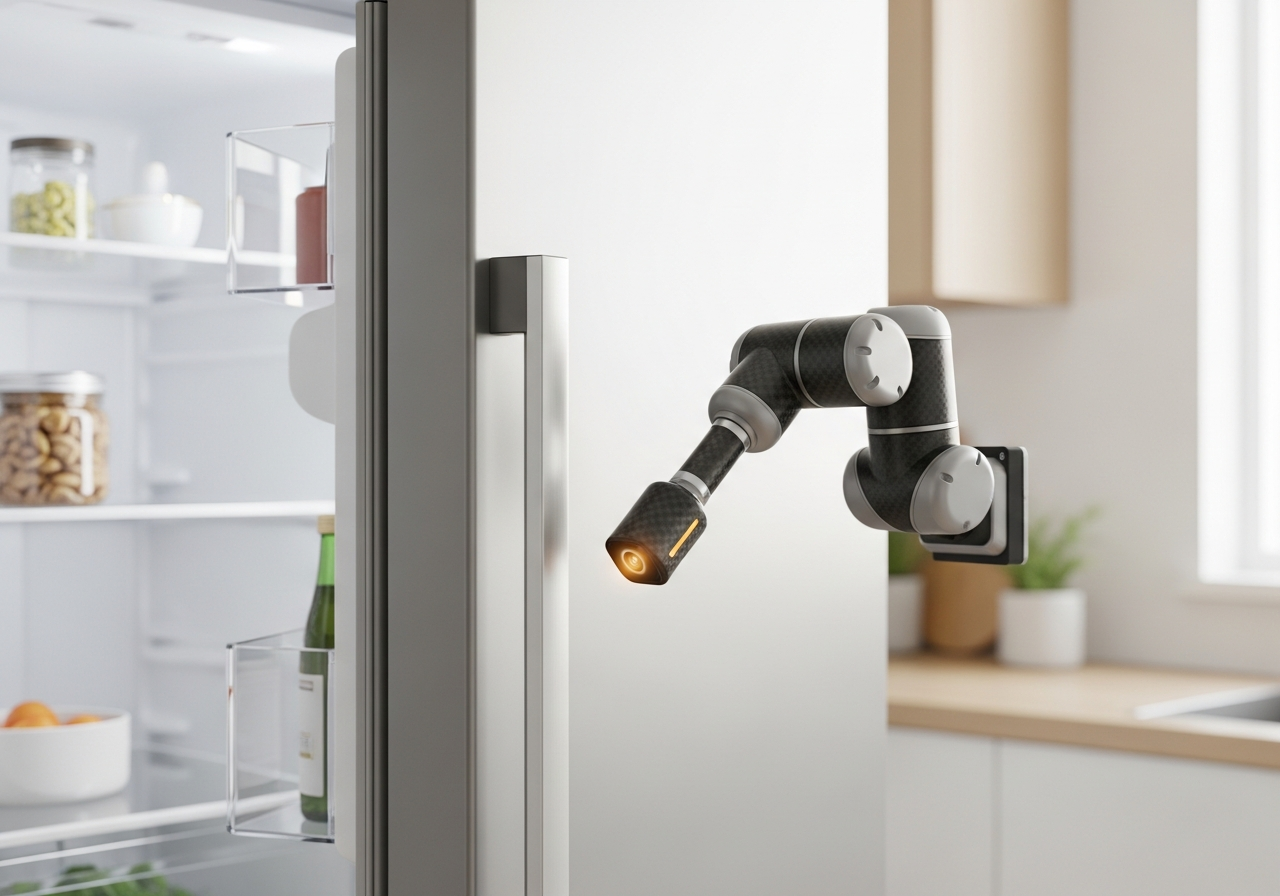 An ARMORA arm scanning the inside of a full fridge
